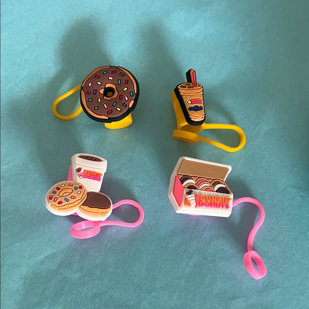 4 Dunkin Donuts Straw Protectors-NEW